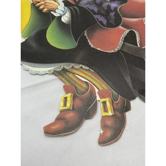 NOS Vintage 1983 BEISTLE Halloween 2 Sided Witch On Broom Cutout Decoration 16" - Picture 11 of 16